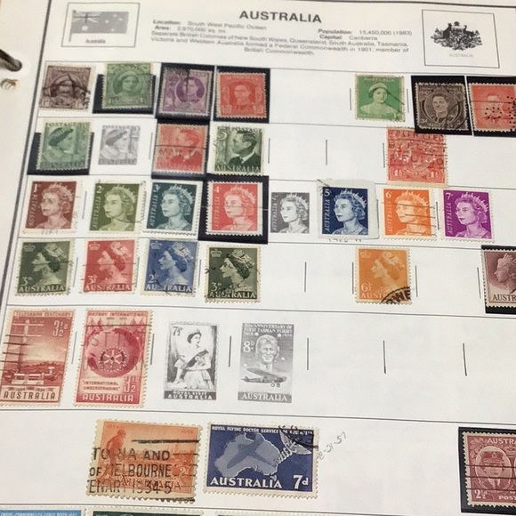 ARGENTINA, AUSTRALIA & AUSTRIA vintage postage stamps .. 3 Countries,(8 pages ) - Picture 6 of 12